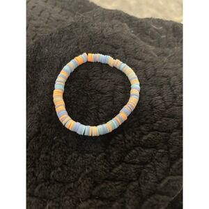 Colorful Coral/white/blue Clay Bead Bracelets